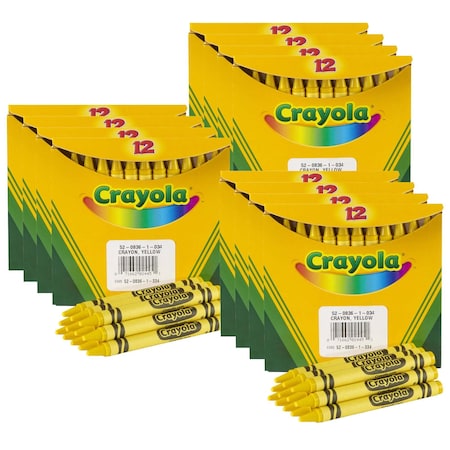 Crayola Bulk Crayons, Yellow, Regular Size, 144PK 520836034